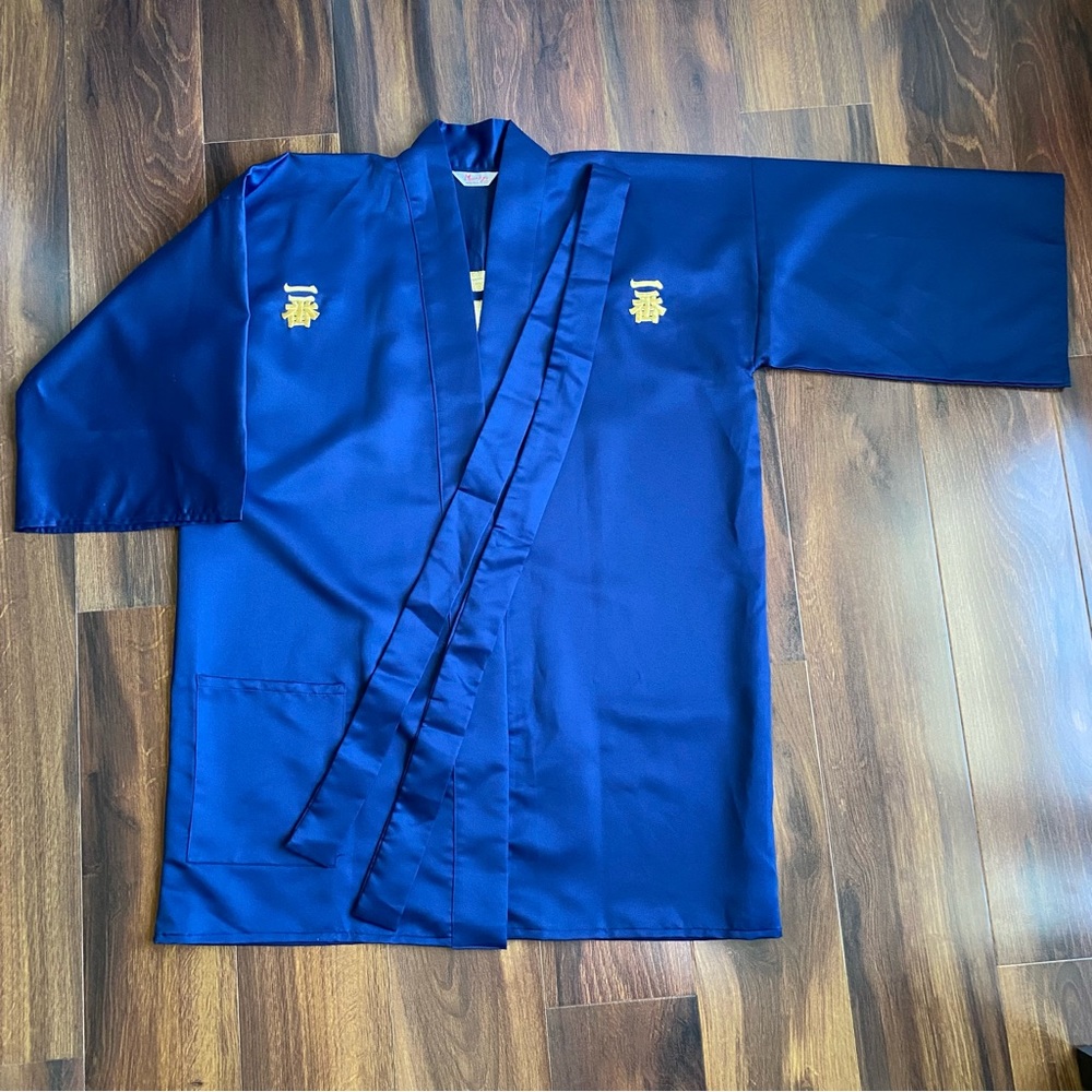 4/$20 Marukyo Kimono Kyoto Tokyo Blue Satin